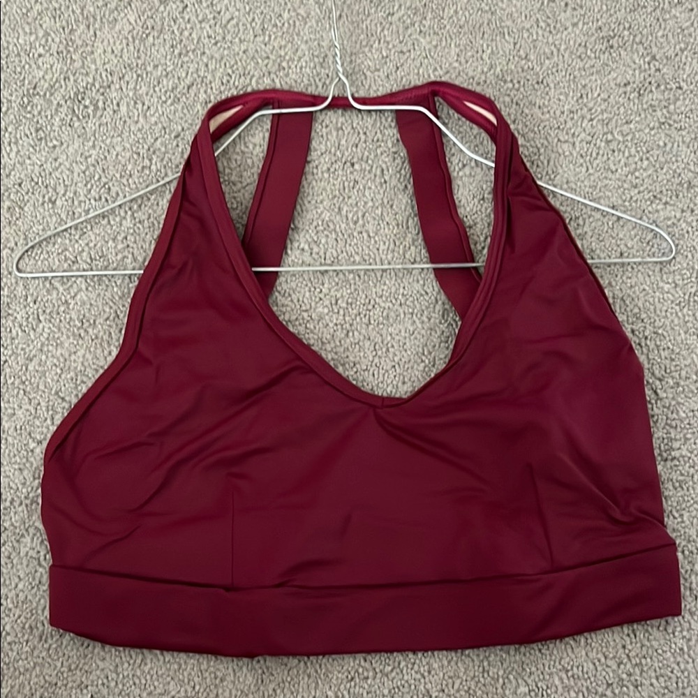 Balera Sport Bra/Dance Bra. Burgundy. Adult Large.
